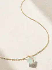 [Melissa Joy Manning] Melissa Joy Manning - 14-karat Recycled Gold, Aquamarine And Herkimer Diamond Necklace - Blue - One size One size Blue