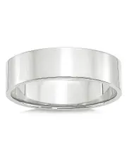 Bloomingdale's Fine Collection Men's 6mm Lightweight Flat Band in 14K White Gold