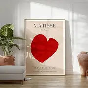 Famous Matisse Posters Abstract Red Heart Wall Art Matisse Prints Matisse Canvas Painting for Home Art Picture Matisse Decor 50x70cmx1 No Frame