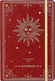Artfan Ruled Notebook/Journal – Premium Thick Paper Faux Leather Classic Writing Notebook with Pocket + Page Dividers Gifts, Banded, Large, 144 Pages, Hard Cover, Lined (5.8 x 8.4) - Red