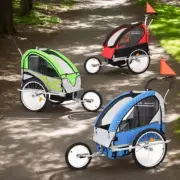 Foldable Pet Bike Trailer with Mosquito Net Heavy Duty 40kg Outdoor Bicycle