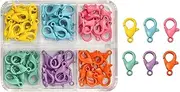 [yuksok] 60 Pieces Colorful Alloy Clips Alloy Lobster Claw Clasps, Cute Lanyard Snap Hooks Chain Ring Toy Chain Clasp DIY Crafts Jewelry Bags Toy Purse Crafts