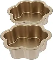 Zerodeko Flower Edge Cake Molds 8 Inch Non-Stick Baking Pan Set Removable Base Cheesecake Molds for Home Baking