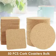 50 Pcs Enduring Cork Cup Mats Reusable Cork Bulk Cup Mats DIY Crafts ●⊥