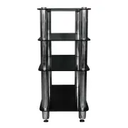 Silcron Steelseries 4 Shelf Hi-Fi Rack - Black Glass