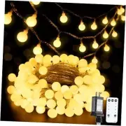 100 LED Connectable Globe String Lights Indoor 33 ft 100 LED Warm White