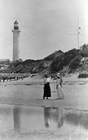 Three Women on Beach Near Lighthouse Point Lonsdale Victoria 1914 OLD PHOTO