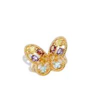 Savvy Cie 18K Plated CZ Butterfly Ring