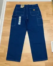 CARHARTT Men's Loose Orginal Fit Work Dungaree Carpenter's Denim Jeans 36x30 NWT