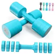 Adjustable Dumbbells Hand Weights Set: 5 lb Dumbbells Set of 2 Each Aqua Blue
