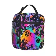 Lunch Box Insulated Lunch Bag for Women Men Reusable Meal Colorful Video Game