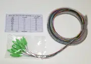 12 fiber SC/APC Singlemode 9/125 Spiral Wrapped Pigtails 3 meters