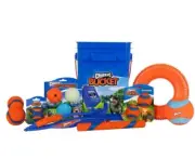 Chuckit! Bucket of Fetch Dog Toys – 11 Assorted Balls with Storage Bucket