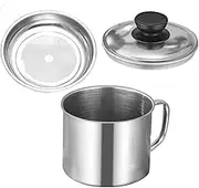 JECOMPRIS Large Capacity Stainless Steel Grease Separator Pot with Leakproof Lid Enhanced Filtration Oil Storage Container for Daily Cooking Kitchen Use
