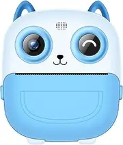 Children's High Clear Instant Print Camera Camera with Thermal Printing Fun Games Creative Graffiti 16-Level Grayscale Printing Rechargeable Battery Blue