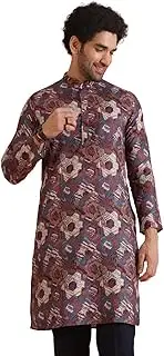 [KISAH] Men Printed Kurta Full Sleaves, Knee Length, Straight, Regular Fit, Mandarin Collar Ethnic wear