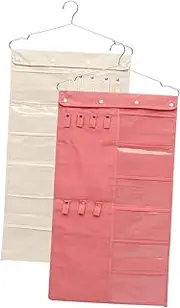 Cabilock 2pcs Hanging Jewelry Organizer Pouch Dual Sided Storage Bag for Earrings Necklaces and Bracelets Transparent Dustproof Design for Home Decor and Wall Hanging