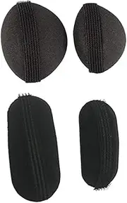 4 Pcs Black Bump It Up Volume Hair Base Styling Insert Tool Hair Clip Volume Padding Bun Updo Hair Bun Maker Hair Accessories for Women Girls