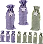 UTHCLO 12Pcs Drawstring Wine Bags Reusable Wine Holders for Christmas Parties and Special Occasions Light