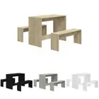 Dining Set 3 Piece Chipboard Kitchen Table and Chair Multi Colours vidaXL