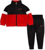 [Nike] Little Boys Tricot Jacket & Pants 2 Piece Set (Black(86F705-023)/Red, 12 Months)