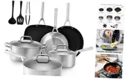 Pots and Pans Set Nonstick, 18PCS Ceramic Induction Oven Safe Cookware Sets