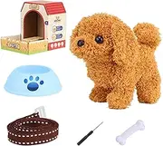 Walking Toy Dog - Electronic Interactive Pet,Electronic Interactive Walking Barking Tail Wagging Animals Dog with Rope for Kids, Toddler