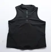 ZYIA Active Women's Ribbed Artemis Zipper Crop Tank ZG3 Black Medium NWT