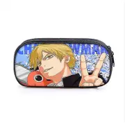 o689 chainsaw man Polyester double pen case Vertical square large capacity stationery case fgy689