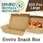 Paper Food Serving Large Box 200Pc Cardboard Kraft Paper Disposable Takeaway Eco