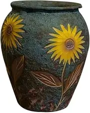 Flower Vase Vintage Ceramic Vase Pot Pottery Decorative Ornament Handmade Flower Vases Shelf Decor Home Decor Living Room Vases for Farmhouse Shelf Office Mantle Bedroom (Color : Style D)