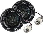 Red 1156 Rear Led Turn Signals Light Compatible With 2009-2012 Must Have Bullet (pop-off) Lens(R 1156 Black)