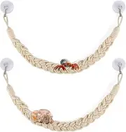 Hermit Crab Climbing Rope, 2Pcs Hermit Crab Climbing Jute Rope,Hermit Crab Jute Rope with Suction Cup Hooks,Hermit Crab Rope Hermit Crab Climbing Jute Rope with Hooks,Hermit Crab Climb Rope with Hooks