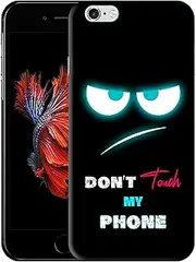 for iPhone 6 Plus / 6S Plus, iPhone 6 Plus / 6S Plus Case - Don't Touch My Phone Teal Eyes Printed Sleek Cute Plastic Hard Protective Designer Back Phone Case for iPhone 6 Plus / 6S Plus