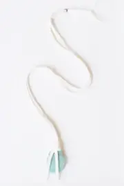 Leslie Curtis - Virginia - Leather Amazonite Necklace, Sand 34 Adjustable