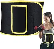 Waist Trainer for Men - Elastic Belly Wrap with Side Pockets for Weight Loss - Washable Slimming Belt for Running Jogging Weightlifting Fitness Climbing