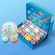 Bath Bombs for Kids with Toy Inside, 12 Pcs Bath Bombs Animal and Ocean Surprise Inside, Handmade Organic Bubble Bath Ball Gift Set for Birthday, Halloween, Christmas for Girls Boys