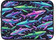 Neon Sharks Sleeve Laptop 14 Inch Computer Cases for Laptops 14 Inches Computer Laptop Bag