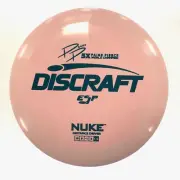DISC GOLF DISCRAFT ESP NUKE OVERSTABLE DISTANCE DRIVER 173-4g PINK TEAL FOIL
