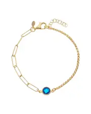 Meshmerise 18K Over Silver 1.00 ct. tw. Blue Topaz Bracelet