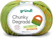 Gründl Chunky Degradé Wool, Thick Crochet Wool, Knitting Yarn with Colour Gradient, Orange Green, 200 g, 120 m, 100% Wool Mulesing-Free, Needle Size 12 mm (06)