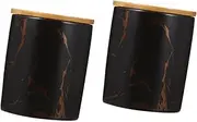 1pc Serving Storage Cereals Tins Empty for Airtight Color Black Canisters Container Bean Milk Loose Organizers Jars Leaf Snacks Nuts Sugar Wood with Wooden Can Food Powder Lid/154 (Color : Blackx2pcs
