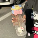 多喝水❀HELLOKITTY水杯高顏值女生可愛茶水分離吸管杯學生便捷泡茶水杯子