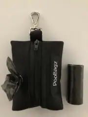 Dog Poo Bag Holder - Handmade - All Black