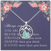 [FEELMEM] Pine Tree Necklace Wanderlust Necklace Pine Tree Pendant Necklace Wanderlust Jewelry Nature Pine Tree Theme Gift