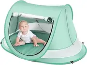 Baby Beach Tent - Foldable UV Protection Sun Shelter for | UV Resistant Pop-Up Shade Tent for | Travel Friendly Dome for Beach Poolside Camping Backyard Portable for Outdoor