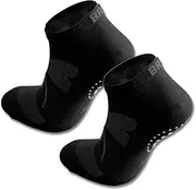 Breathable Lightweight Compression Sock for Pilates, Adult, Unisex, Black, Large