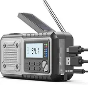 SIYEGK Emergency Weather Radio 5000mAh with Solar Hand Crank, Men Dad Husband Cool Gadgets, NOAA AM FM Portable Battery Power Weather Alert Radios with Flashlight, Perfet Gifts for Home Outdoor Office