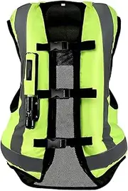 Motorcycle Racing Suit Airbag Vest for Motorcycles and Off-Road Vehicles, Lightweight 600D Canvas Fabric Easy to Clean, Not Equipped with C02 Cylinder (Color : Green, Size : 3XL)