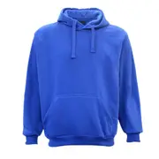 Adult Unisex Men's Basic Plain Hoodie Pullover Sweater Sweatshirt Jumper - Royal Blue